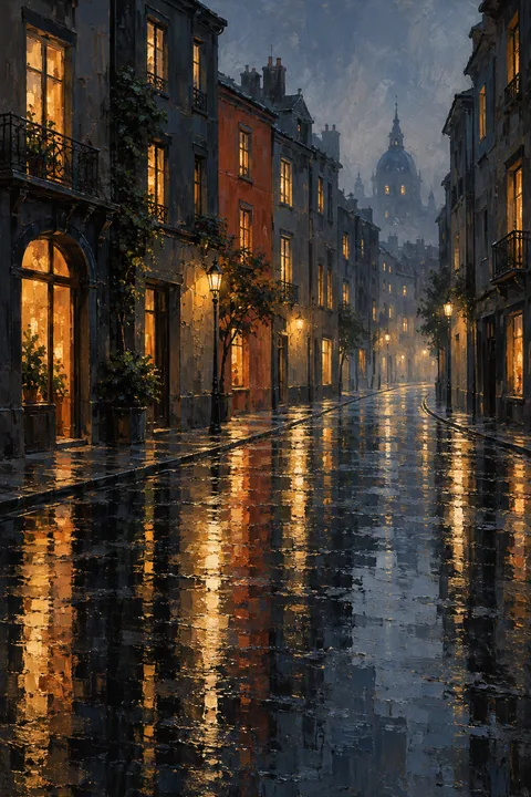City in Rain